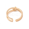 Brass Micro Pave Cubic Zirconia Open Cuff Rings RJEW-R146-05B-KCG-2
