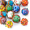 14Pcs 7 Colors Handmade Lampwork Bumpy Beads LAMP-TA0002-42-3