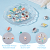 24Pcs 6 Colors Handmade Printed Porcelain Beads PORC-HS0001-01-4