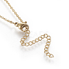 Brass Initial Pendant Necklaces NJEW-I230-24G-C-4