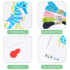 Gorgecraft 4 Sets 4 Style DIY Sea Horse/Penguin/Dinosaur/Butterfly Pattern PP Bookmarks Cross Stitch Kits DIY-FG0004-07-6