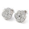 Flower Rack Plating Brass Micro Pave Clear Cubic Zirconia Stud Earrings for Women EJEW-A045-09P-1