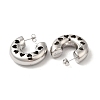 Tarnish Resistant 304 Stainless Steel Round with Heart Stud Earrings EJEW-Z022-24P-2