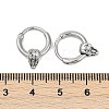 Snake Head 316 Surgical Stainless Steel Hoop Earrings EJEW-G416-41B-AS-5