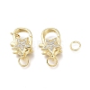 Brass Micro Pave Clear Cubic Zirconia Lobster Claw Clasps X-ZIRC-Q024-16G-3