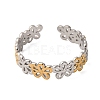 304 Stainless Steel Double Color Cuff Rings RJEW-S635-01GP-02-2