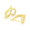 Brass Micro Pave Cubic Zirconia Hoop Earrings Finding KK-K382-02G-2