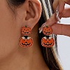 Halloween Alloy & Rhinestone & Enamel Stud Earrings WG0B8D6-04-1