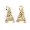Real 18K Gold Plated Brass Micro Pave Clear Cubic Zirconia Charms KK-E068-VB452-A-2