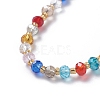 Electroplate Faceted Abacus Glass Beaded Necklaces NJEW-JN02624-2