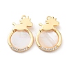 Rack Plating Brass Shell Pendants KK-A183-32G-1