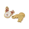 304 Stainless Steel Enamel Pendants STAS-L300-012G-19-2