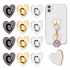CHGCRAFT 12Pcs 3 Colors Alloy Cell Phone Finger Ring Adhesive Metal Phone Finger Grip Loop Stand Heart Grip Holder Phone Charm Hook for DIY Hanging Supplies MOBA-CA0001-01-1