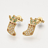 Brass Cubic Zirconia Pendants & Stud Earrings & Adjustable Rings Jewelry Sets SJEW-S043-12-4