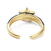 Brass Enamel Cuff Rings RJEW-P023-20G-4
