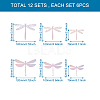 12Sets 6 Style PVC 3D Imitation Hollow Out Dragonfly Wall Stickers DIY-CF0001-04-3