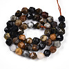 Natural Petrified Wood Beads Strands G-T139-8mm-52-3