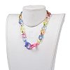Personalized Rainbow CCB Plastic & Acrylic Curb Chain Necklaces X-NJEW-JN02878-01-5