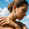 Alloy Resin Stud Dangle Earrings WG23A33-01-1