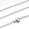 304 Stainless Steel Rolo Chain Necklaces X-STAS-P101-07P-1