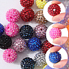 40Pcs 10 Style Round Resin Rhinestone Graduated Beads RESI-SC0003-01-3
