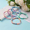 Polymer Clay Heishi Beads Stretch Bracelets BJEW-JB05708-5