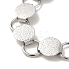 Non-Tarnish 304 Stainless Steel Flat Round Link Chain Bracelet BJEW-Q776-02B-01-2