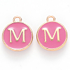Golden Plated Alloy Enamel Charms X-ENAM-S118-08M-1