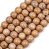 Handmade Fancy Antique Glazed Porcelain Ceramic Round Beads Strands X-PORC-L019-13mm-06-1