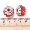 Bling Resin Rhinestone Flower Beads OACR-D310-01P-E-2