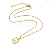 Ion Plating(IP) Rectangle with Initial Letter 304 Stainless Steel Pendant Necklace NJEW-R265-04G-A-3