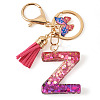 Alloy Resin Butterfly Keychains KEYC-TADJ0002-02G-Z-2