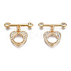 Brass Micro Pave Clear Cubic Zirconia Toggle Clasps X-KK-Q278-005-NF-1