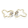 Brass Micro Pave Cubic Zirconia Screw Carabiner Lock Charms KK-R136-071E-NF-3