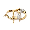 Crystal Rhinestone Tube Beaded Hoop Earrings EJEW-D279-11G-04-2