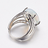 Opalite Wide Band Finger Rings RJEW-K224-A09-2