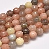 Grade AA Natural Multi-Moonstone Faceted Round Beads Strands G-M296-07-12mm-1