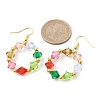 Colorful Acrylic Beaded Ring Dangle Earrings EJEW-JE05631-01-3