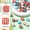 24Pcs 6 Colors Printed Opaque Acrylic Beads MACR-YW0004-77-3