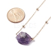 Natural Raw Stone Pendant Necklace for Women NJEW-JN03781-4