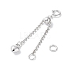 Rhodium Plated 925 Sterling Silver Ends with Chains STER-P050-05P-2
