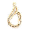 Brass Micro Pave Clear Cubic Zirconia Pendant Cabochon Settings KK-Q794-02A-G-1