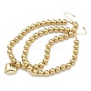 2Pcs 2 Styles Alloy Heart Pendant Necklaces Set NJEW-P319-02G-6