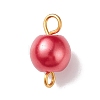 Glass Imitation Pearl Connector Charms PALLOY-JF01881-05-2