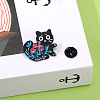 Love Cat Flower Grass Alloy Enamel Pin Badge PW-WG22777-03-1