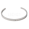 304 Stainless Steel Micro Pave Clear Cubic Zirconia Roman Numerals Open Cuff Bangles for Women SA-CBAC920-09P-4