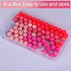 80Pcs 4 Style Round Silicone Focal Beads SIL-SZ0001-22E-4