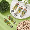 Alloy Charms & Natural Gemstone Chips Beaded Pendant Decoration HJEW-JM01208-5