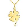 Golden Plated Zinc Alloy Cable Chain Clover Pendant Necklaces NJEW-BB01587-1
