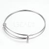 Tarnish Resistant Adjustable 304 Stainless Steel Expandable Bangle Making BJEW-G515-03P-1